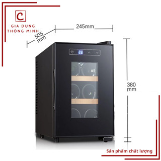 Tủ bảo quản vang thông minh 6 chai, 8 chai, 12 chai; tủ bảo quản đồ uống mặt kính cường lực công nghệ mới nhất