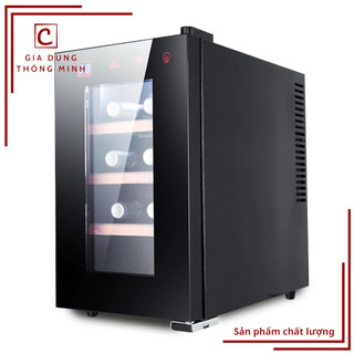 Tủ bảo quản vang thông minh kệ gỗ sồi cao cấp , Tủ chứa bảo quản vang dung tích chứa 8 chai vang cùng 1 lúc.
