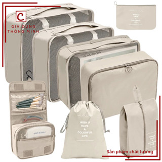 Set 9 túi du lịch đựng đồ dùng cá nhân, túi đựng đồ đa năng chất liệu dày dặn tiện lợi,túi đựng đồ vali