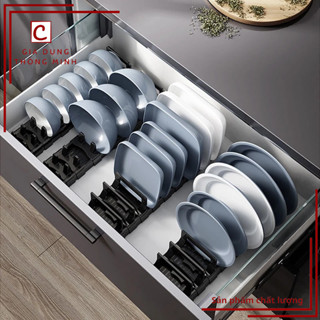 Giá để bát, giá để chén , khay để bát đĩa xếp gọn trong tủ bếp, ngăn kéo tủ tiện lợi dễ di chuyển
