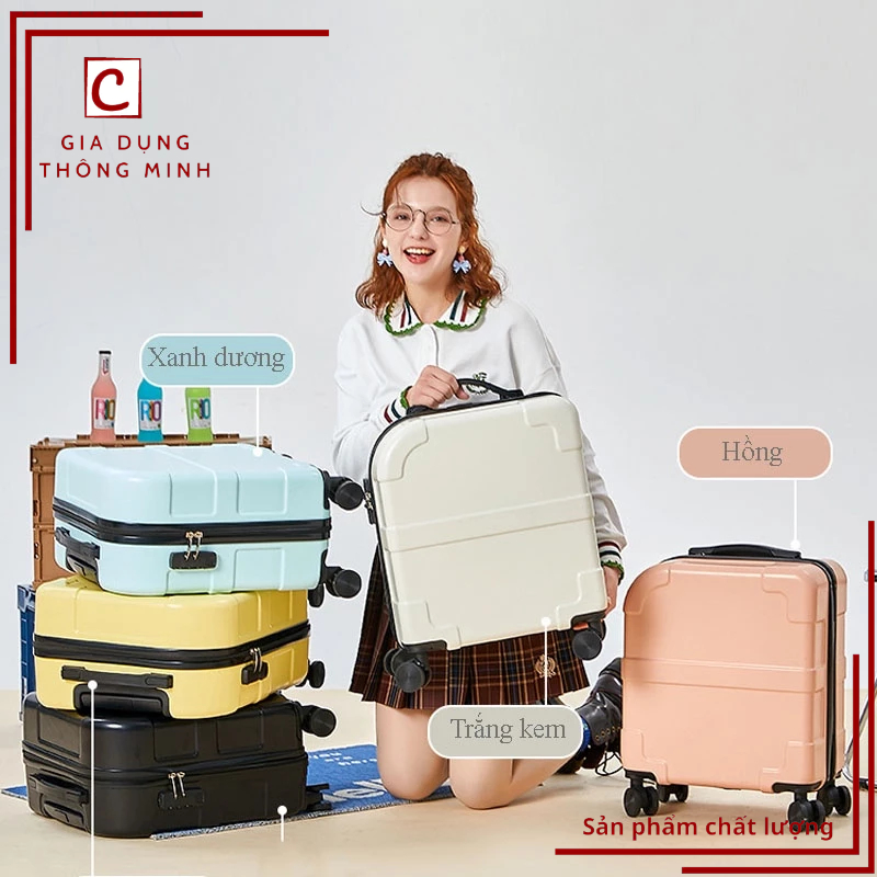 Vali du lịch xách tay size 18 inch , vali kéo du lịch chống bể vỡ size 20 inch , vali cho bé cao cấp có bánh xe đôi