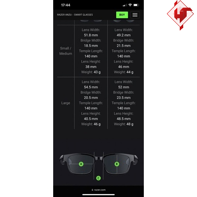 Kính thông minh Razer Anzu tích hợp tai nghe không dây nguyên seal 100% hàng nhập khẩu BH 3 tháng