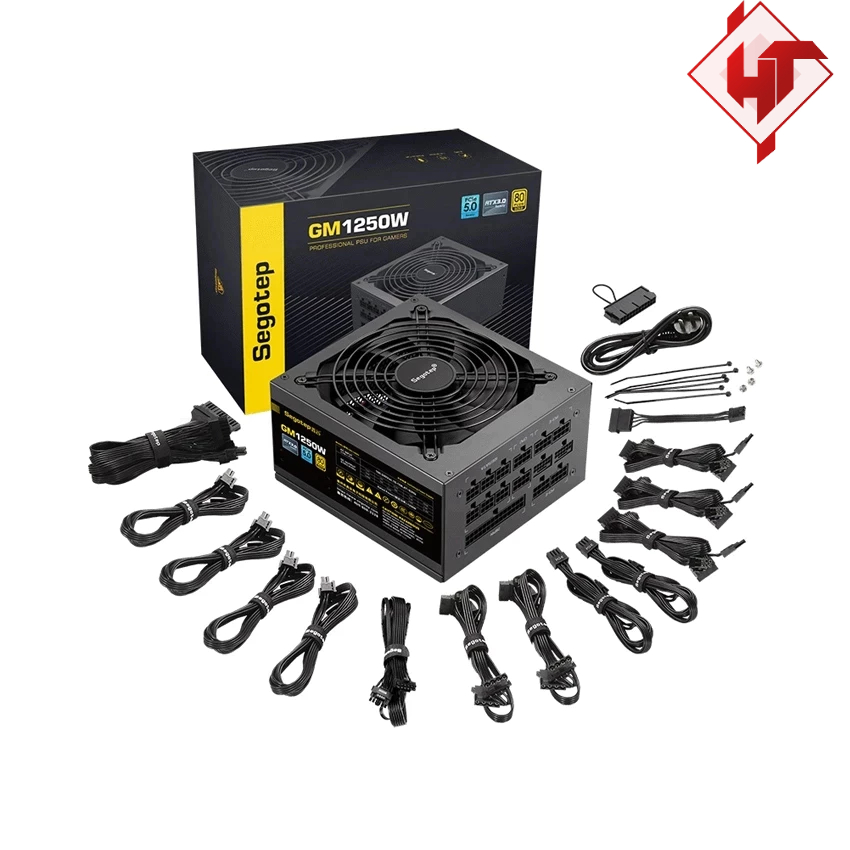 Nguồn máy tính SEGOTEP GM1250W BLACK - 1250W - 80 PLUS GOLD - FULL MODULAR - ATX3.0+PCIE5.0