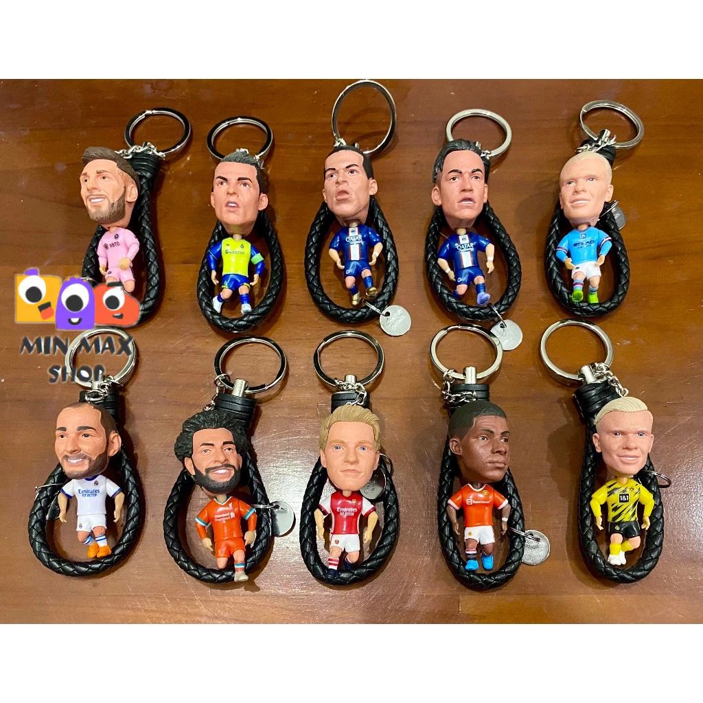 Móc khóa tượng cầu thủ Ronaldo, Messi, Haaland,Benzema, Rashford, Salah, Neymar