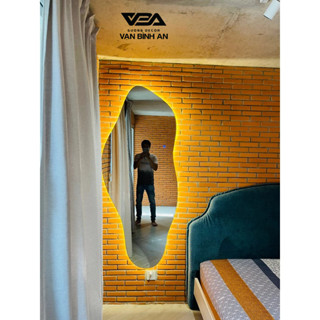 Gương Bỉ AGC Nhập Khẩu Toàn Thân Hình Hạt Đậu A3 Cao Cấp Cảm Ứng Đèn Led - Vạn Bình An