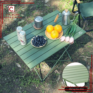 Bàn xếp dã ngoại gấp gọn khung hợp kim nhôm, Bàn cắm trại camping 2 màu kèm túi đựng bàn, bàn camping gấp gọn