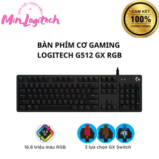 Bàn phím cơ gaming logitech g512 gx rgb - 3 loại phím cơ gx switch, cổng usb 2.0 - sản phẩm chính hãng