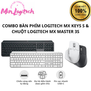 Combo bàn phím logitech mx keys s & chuột logitech mx master 3s- sản phẩm chính hãng