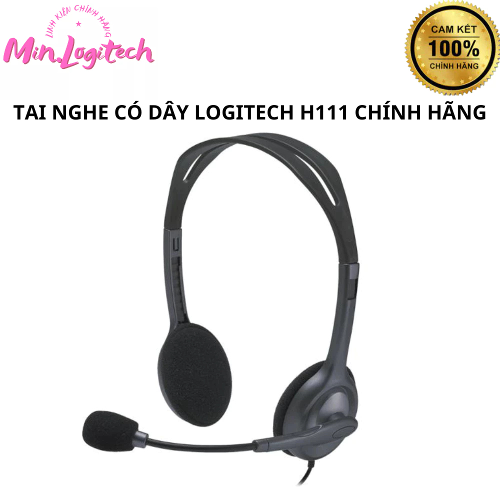 Tai nghe Logitech H111 - 1 giắc 3.5mm - Sản Phẩm Chính Hãng