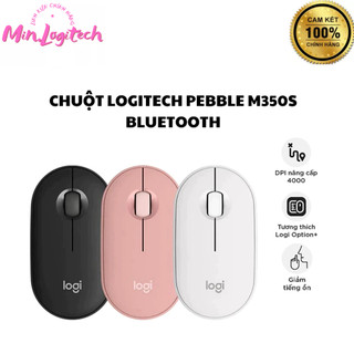 Chuột bluetooth logitech m350s pebble 2 silent - mỏng nhẹ, nút tùy chỉnh, easy-switch, 4000dpi - sản phẩm chính hãng
