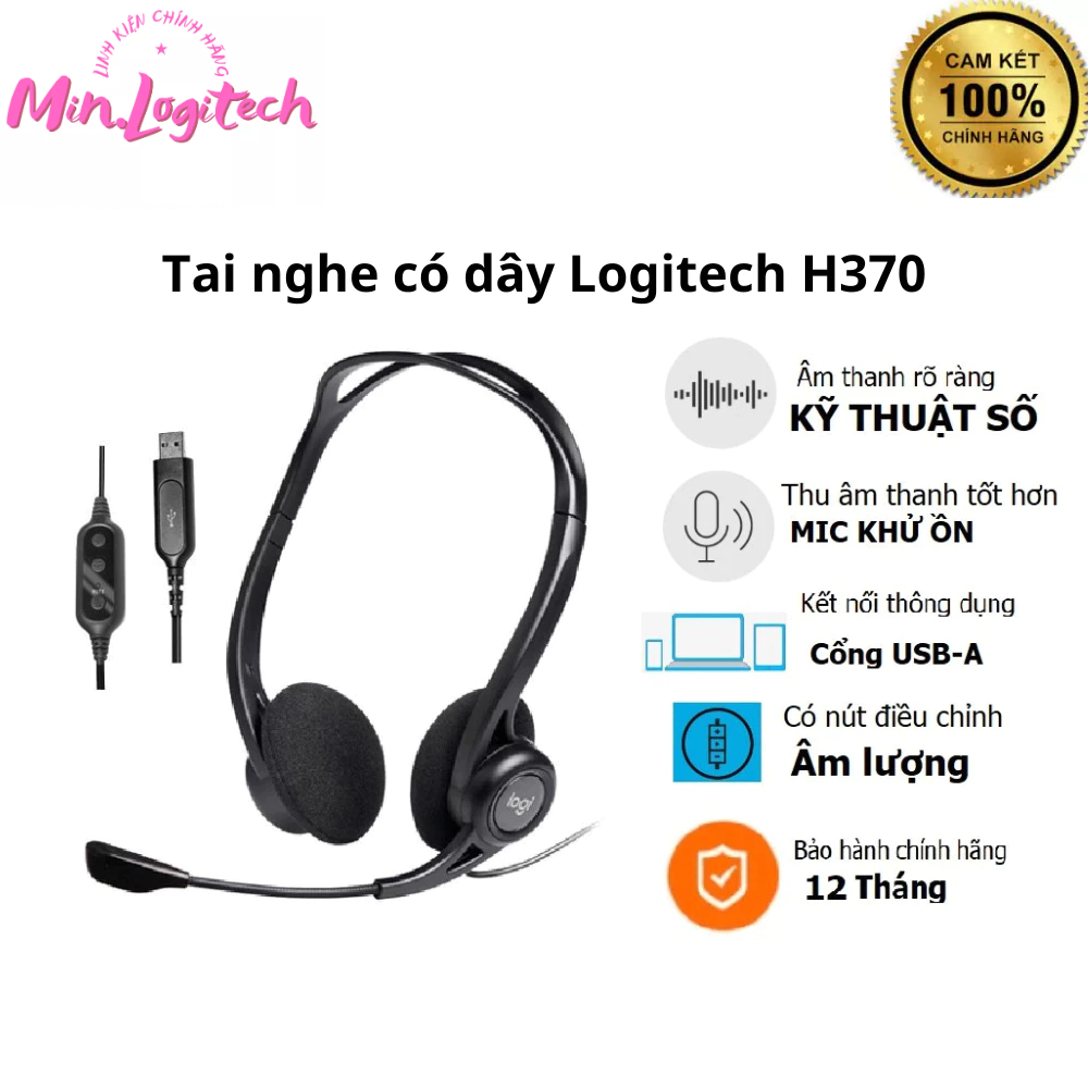 Tai nghe Logitech H370 - Sản Phẩm Chính Hãng