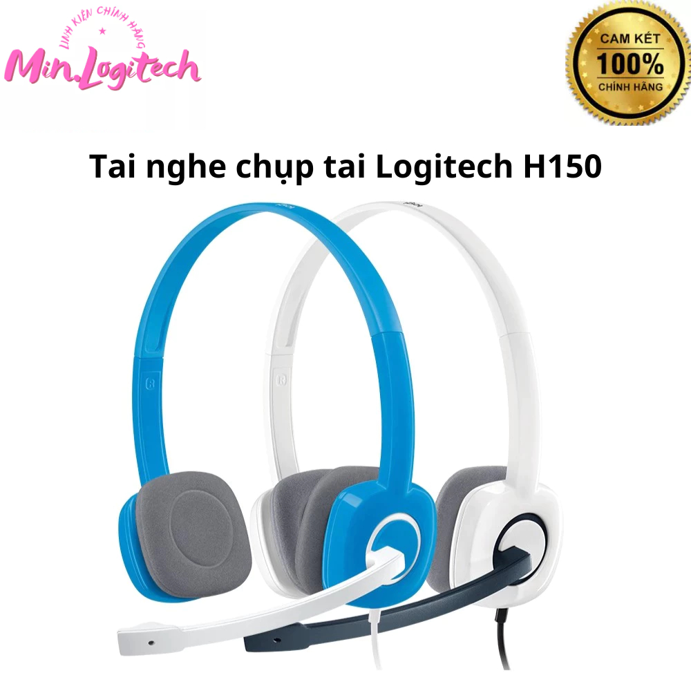 Tai nghe Logitech Headset H150 - White/Blue - Sản Phẩm Chính Hãng