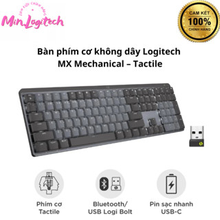 Bàn phím cơ không dây Logitech MX Mechanical – Tactile, chiếu sáng nền, sạc USB-C, mac OS | Win- Sản Phẩm Chính Hãng