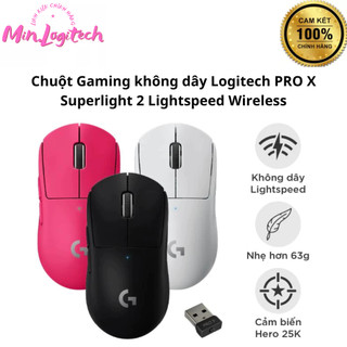 Chuột gaming logitech g pro x superlight 2 lightspeed - nhẹ 60g, switch lightforce, dpi 32k - sản phẩm chính hãng