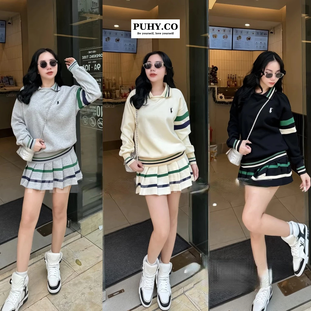 Set nỉ GS chân váy xòe siêu xinh - ảnh thật