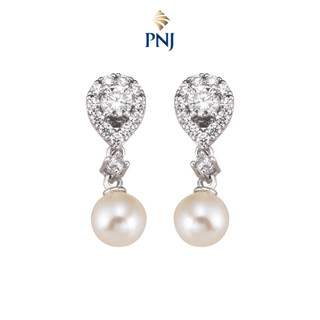 Bông tai bạc đính freshwater pearl pnjsilver pfxmk000035
