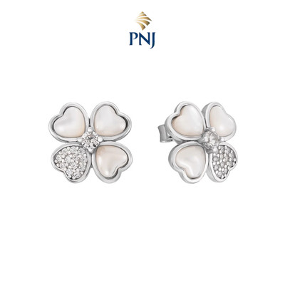 Bông tai Bạc đính Mother of Pearl PNJSilver PMXMW060005
