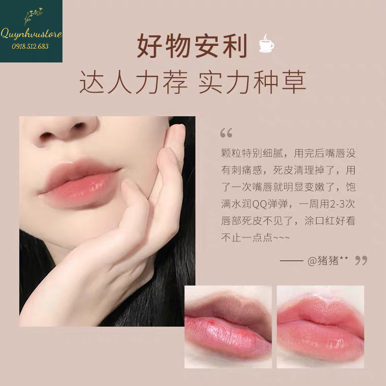 Tẩy da chết tẩy tế bào chết môi Heyxi Cafe 15G Sena