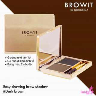 Phấn kẻ lông mày Nongchat Browit Dark, Medium, Soft Brown