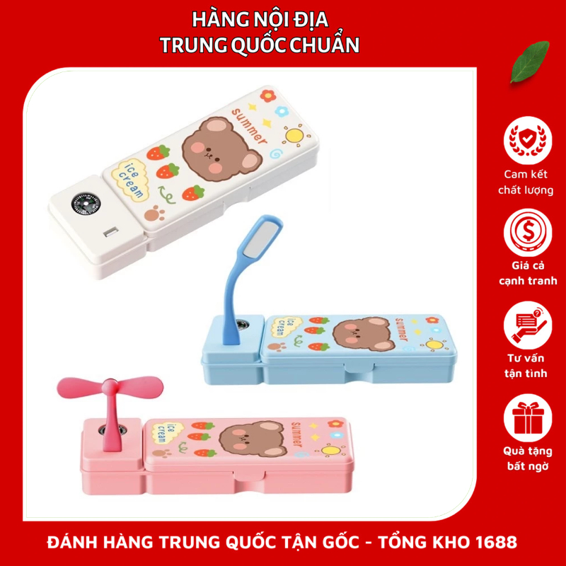 Hộp Đựng Bút Thông Minh Siêu Hot 2023 Đa Chức Năng, Có Đèn, Quạt