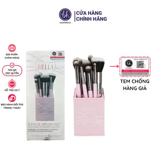 Bộ cọ trang điểm cá nhân BH Cosmetics Ms Bella 9 pcs brush set with angled brush holder