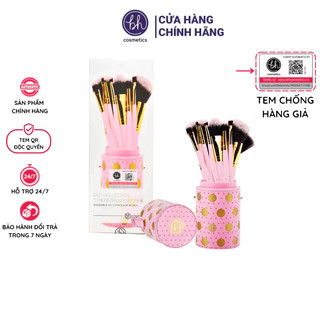 Bộ cọ trang điểm bh cosmetics 11 cây chấm bi hồng