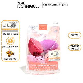 Set 4 bông mút mini Real Techniques 4 mini miracle complexion sponges