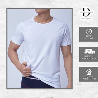 Áo thun nam trơn màu trắng basic chất liệu cotton thoáng mát, co giãn, thấm hút mồ hôi