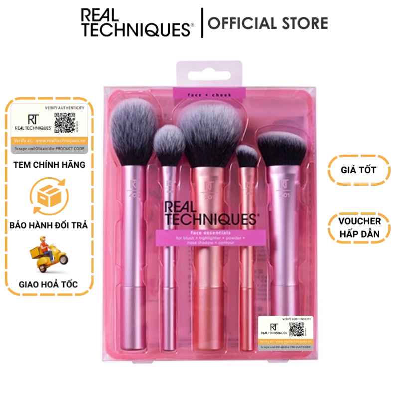 Bộ Cọ Cá Nhân 5 Cây Real Techniques Face Essentials Set Brush