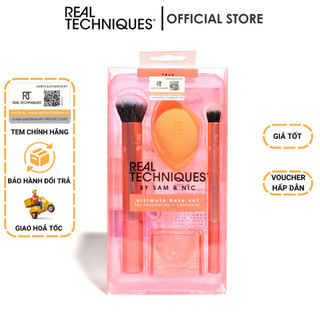 Bộ 2 cọ kèm mút và khay đựng mút Real Techniques Ultimate Base Set