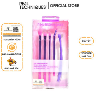 Bộ cọ mắt 5 cây tím pastel Real Techniques kit eye love drama