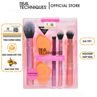 Bộ 4 Cọ Kèm 2 Mút Real Techniques Everyday Essentials Plus With Bonus