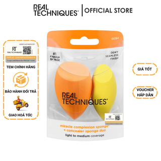 Set 2 mút tán nền và che khuyết điểm Real Techniqeus miracle complexion sponge + concealer sponge duo