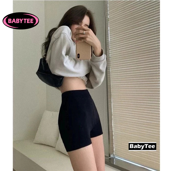 Quần BIKER SHORT Nữ Tập Gym, Yoga BABYTEE, Quần Nâng Mông Siêu Ôm Vải Co Giãn chất gân đẹp
