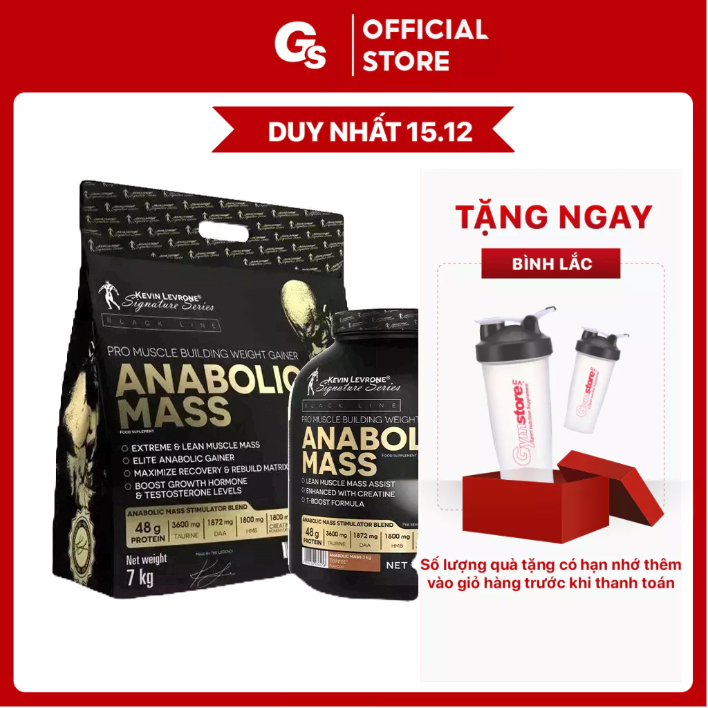 Sữa tăng cân nạc siêu cấp Kevin Levrone Anabolic Mass, 7.0 Kg (58 Servings) nhập khẩu Mỹ phân phối Gymstore
