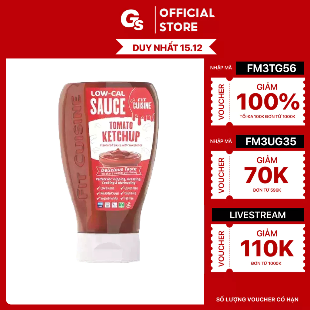 Sốt ăn kiêng Fit Cuisine Low Calorie Sauce, Applied Nutrition nhập khẩu Anh - Gymstore