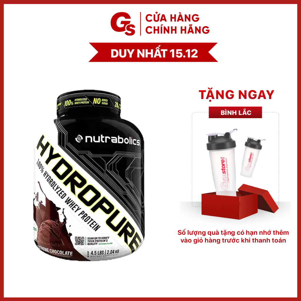 Sữa tăng cơ cao cấp Nutrabolics Hydropure 4.5 Lbs, (58 Servings) nhập khẩu Canada - Gymstore