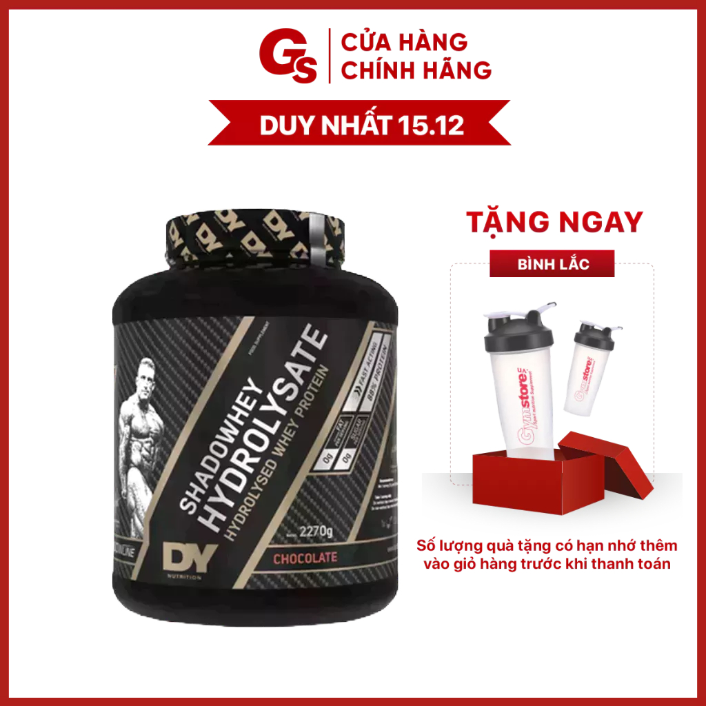 Sữa tăng cơ DY Shadowhey Hydrolysate 2.27Kg (90 Servings) nhập khẩu Anh - Gymstore giúp cơ bắp phục hồi nhanh