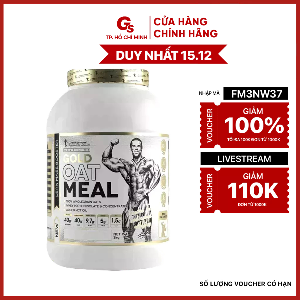 Bột Kevin Levrone GOLD Oat Meal (3 KG) bữa ăn thông minh, tiện lợi, đầy đủ dinh dưỡng