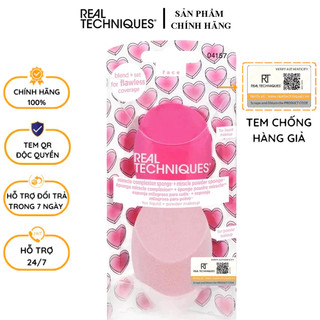 Set 2 Bông Mút Nền và Phủ Màu Hồng Real Techniques Miracle Powder Sponge For Liquid + Powder Maku