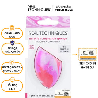 Mút trang điểm nền real techniques pink swirl miracle complexion sponge