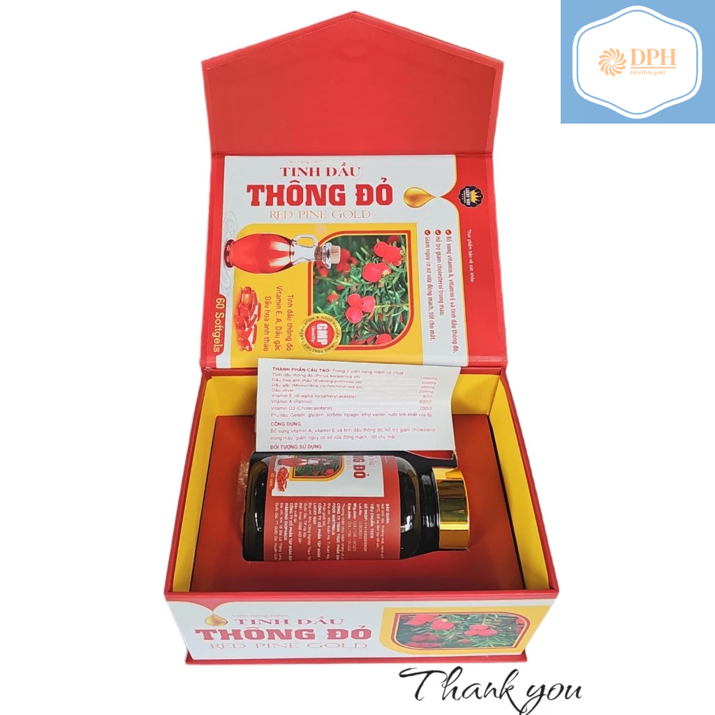 TINH DẦU THÔNG ĐỎ_CHAI 60V_Tăng cường miễn dịch_Cân bằng mỡ trong máu_Thông huyết mạch, hỗ trợ Giảm xơ vữa động mạch