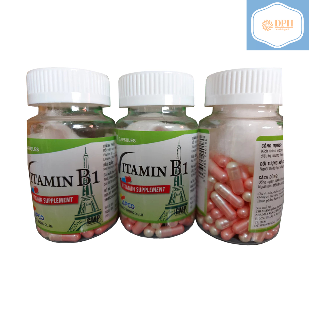 VIÊN NANG MỀM VITAMIN B1 APCO _100 VIÊN_HỖ TRỢ BIẾNG ĂN, MỆT MỎI DO THIẾU HỤT VITAMIN B1