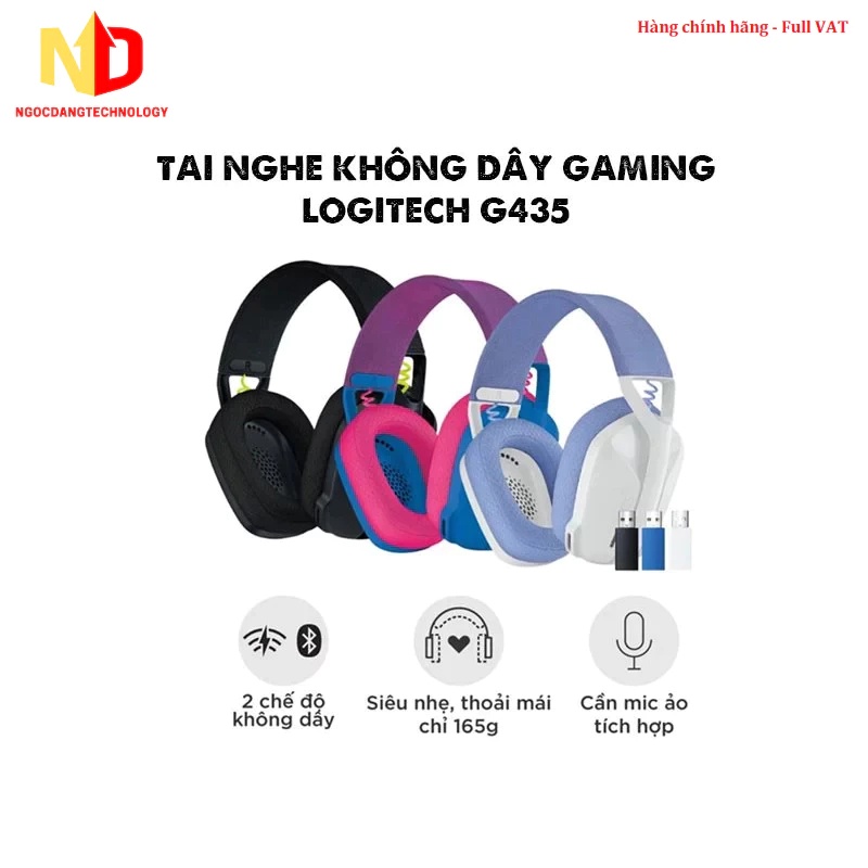 Tai nghe Logitech G435 Chính Hãng màu Xanh, Đen, Trắng. Bảo Hành 24 Tháng