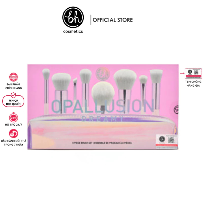 Bộ Cọ Trang Điểm Bh Cosmetics 8 Cây Opallusion Dreamy