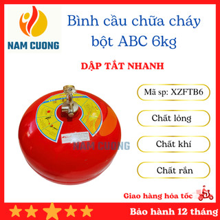 Bình cầu chữa cháy XFZTBL6 bột ABC 6 kg, chữa cháy tự động treo trần nhà có đồng hồ đo áp suất trong bình