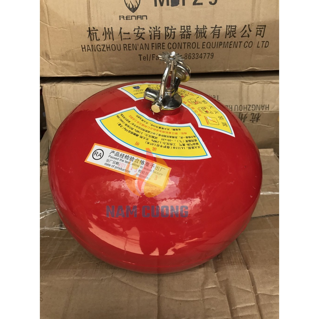 Bình cầu chữa cháy XFZTBL6 bột ABC 6 kg, chữa cháy tự động, dùng cho kho bãi nhà xưởng, đạt tiêu chuẩn pccc