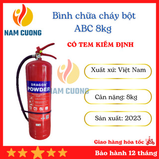 Bình chữa cháy dragon - bột abc 8kg, đủ tiêu chuẩn pccc