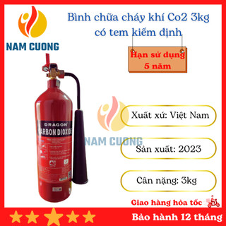 Bình Chữa Cháy Khí CO2 3kg Dragon chính hãng