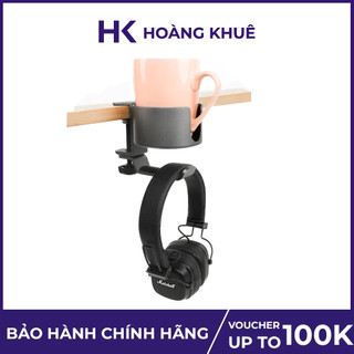 Giá treo tai nghe kèm đỡ cốc nước kẹp bàn tích hợp móc treo đồ bằng kim loại HyperWork CH01
